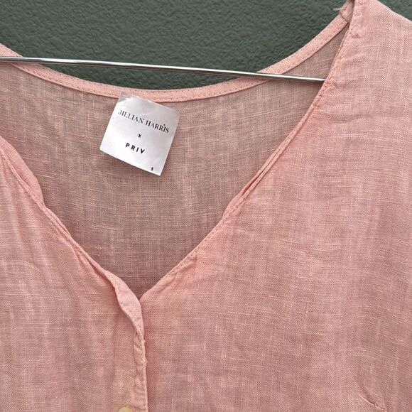 PRIV x Jillian Harris Hampton Linen Dress In Light Pink Size Small - Picture 3 of 10